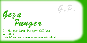 geza punger business card